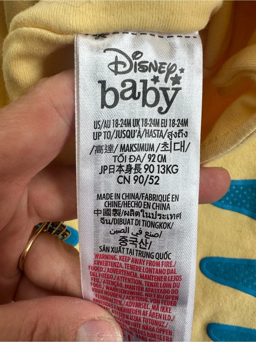 Disney Baby Flounder Costume Bodysuit Hat 18-24 Months Little Mermaid